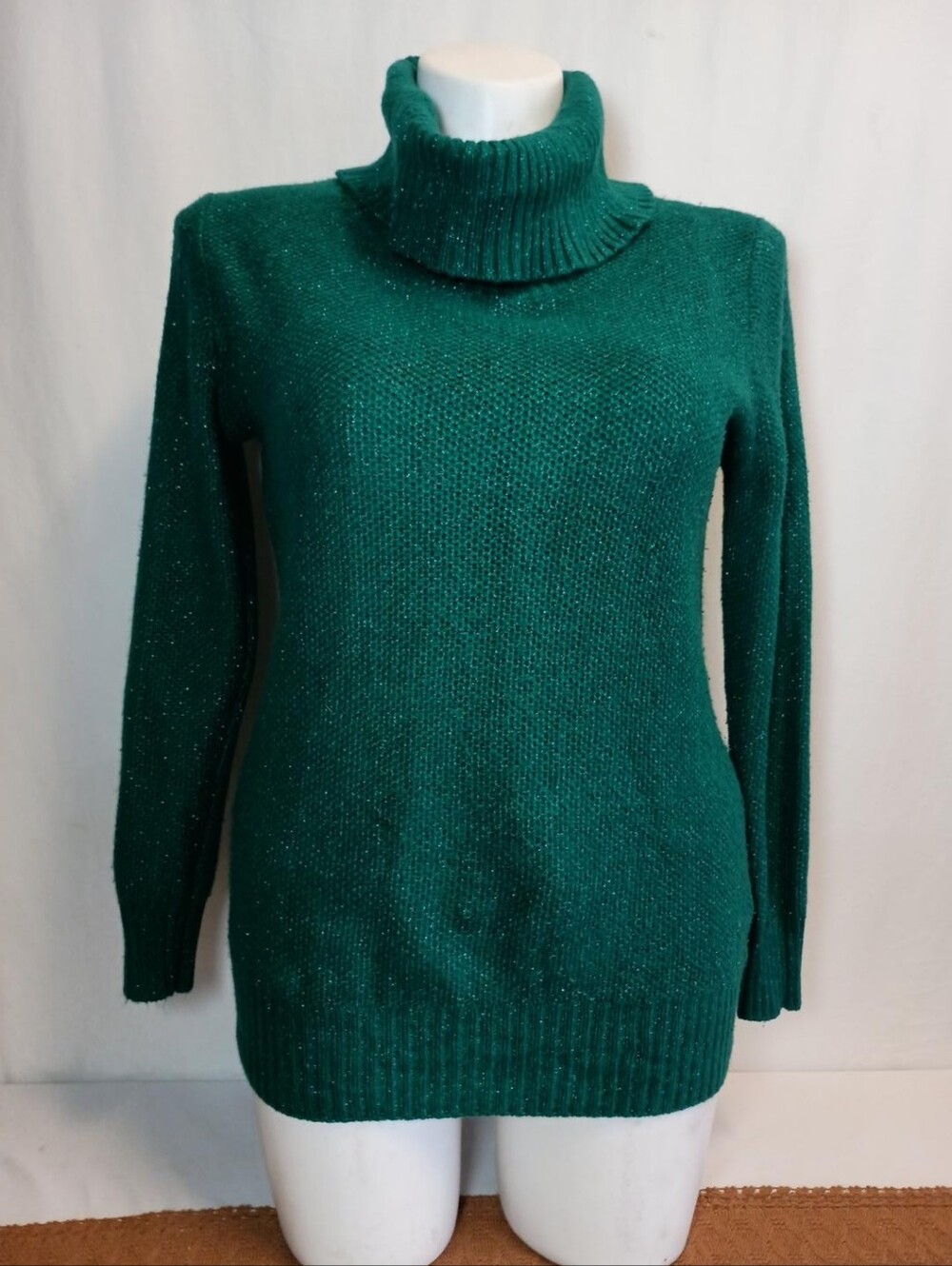 Women’s Size Large Turtleneck Sweater Peacock Blue Teal
